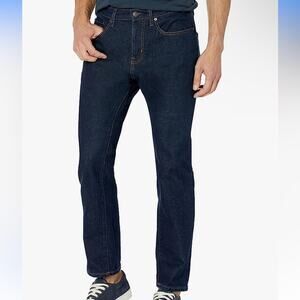 Amazon Essentials Denim Jeans Mens 38 x 32 Deep Indigo Rinsed Wash Stretch